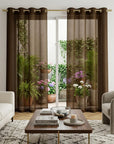 Set of Two 84"  Chocolate Solid Modern Window Panels
