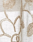 Set of Two 84"  Tan Floral Embroidered Window Panels