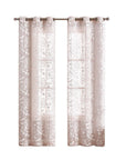 Set of Two 84"  Blush Floral Embroidered Window Panels