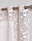 Set of Two 84"  Blush Floral Embroidered Window Panels
