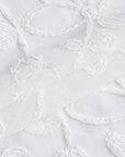 Set of Two 84"  White Floral Embroidered Window Panels