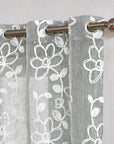 Set of Two 96"  Silver Floral Embroidered Window Panels