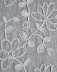 Set of Two 96"  Silver Floral Embroidered Window Panels