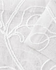 Set of Two 84"  White Boho Embroidered Window Panels