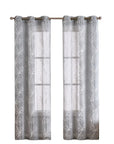Set of Two 84"  Silver Boho Embroidered Window Panels