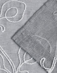Set of Two 84"  Silver Boho Embroidered Window Panels