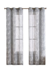 Set of Two 96"  Silver Boho Embroidered Window Panels