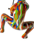 Set of Three Rainbow People Resin Climbing Man Hanging Dimensional Sculpture