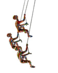 Set of Three Rainbow People Resin Climbing Man Hanging Dimensional Sculpture