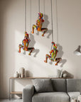 Set of Three Rainbow People Resin Climbing Man Hanging Dimensional Sculpture