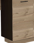 Natural and Natural And Black 59" Kitchen Island With Storage