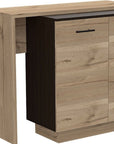 Natural and Natural And Black 59" Kitchen Island With Storage