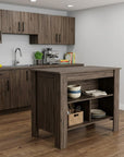Brown 41" Kitchen Island With Storage