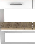 White and Brown 40" Rolling Kitchen Cart With Storage