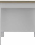 White and Brown 41" Kitchen Island With Storage