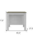 White and Brown 41" Kitchen Island With Storage
