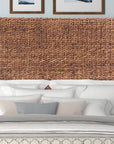 Brown Natural and Rustic Woven Banana Leaf Straight Queen Size Headboard