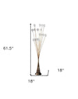 62" Yellow 16 LED Novelty Floor Lamp With White