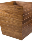 21" Brown Solid Wood Indoor Outdoor Square Planter Box