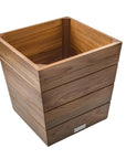 12" Brown Wood Indoor Outdoor Square Planter Box