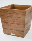 12" Brown Wood Indoor Outdoor Square Planter Box
