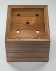 12" Brown Wood Indoor Outdoor Square Planter Box