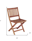 24" Brown Solid Wood Indoor Outdoor Deck Chair
