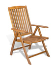 27" Brown Solid Wood Indoor Outdoor Arm Chair