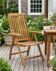 27" Brown Solid Wood Indoor Outdoor Arm Chair