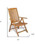 27" Brown Solid Wood Indoor Outdoor Arm Chair