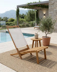 15" Brown and Natural Wood Solid Wood Outdoor Deck Chair
