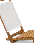15" Brown and Natural Wood Solid Wood Outdoor Deck Chair