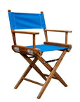 23" Blue and Natural Wood Solid Wood Indoor Outdoor Director Chair