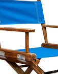 23" Blue and Natural Wood Solid Wood Indoor Outdoor Director Chair