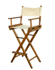 23" Ivory and Brown Solid Wood Indoor Outdoor Director Chair