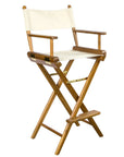 23" Ivory and Brown Solid Wood Indoor Outdoor Director Chair