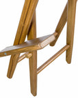 23" Ivory and Brown Solid Wood Indoor Outdoor Director Chair