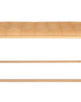48" Gold And Brown Leather Rectangular Coffee Table