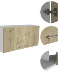 39" White And Light Oak Standard Accent Cabinet With One Shelf