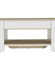 40" Natural and White Wood Storage Bench With Flip Top Shoe Storage And Shelves