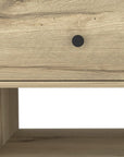 36" Natural and Oak Wood Storage Bench With Drawers Shoe Storage And Shelves