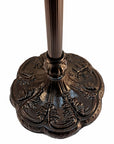 70" Green And Black Floor Lamp With Green Glass Bowl Shade