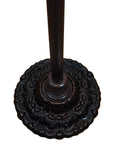 69" Black And Red Torchiere Floor Lamp With Red Dragonfly Glass Dome Shade