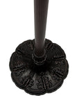 63" Brown Two Light Traditional Shaped Floor Lamp With White Stained Glass Bowl Shade