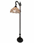 62" Brown And White Floor Lamp With White Glass Bowl Shade