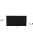 47" Black Wood Wall Mounted Accent Cabinet With Four Doors