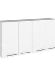 47" White Wood Wall Mounted Accent Chest With Four Doors