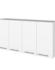 47" White Wood Wall Mounted Accent Chest With Four Doors