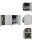 47" White Wood Wall Mounted Accent Chest With Four Doors
