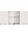 59" White Wood Wall Mounted China Cabinet With Six Doors